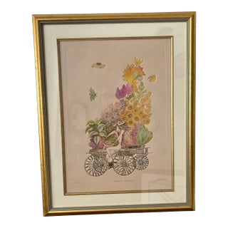 1960s Vendedor De Flores Signed Print Cises For Sale