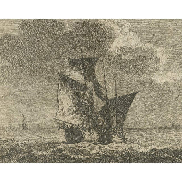 Simon Fokke after Hendrik Kobell, American Privateer Captures an English Packet Boat, 1777, Paper For Sale - Image 4 of 9