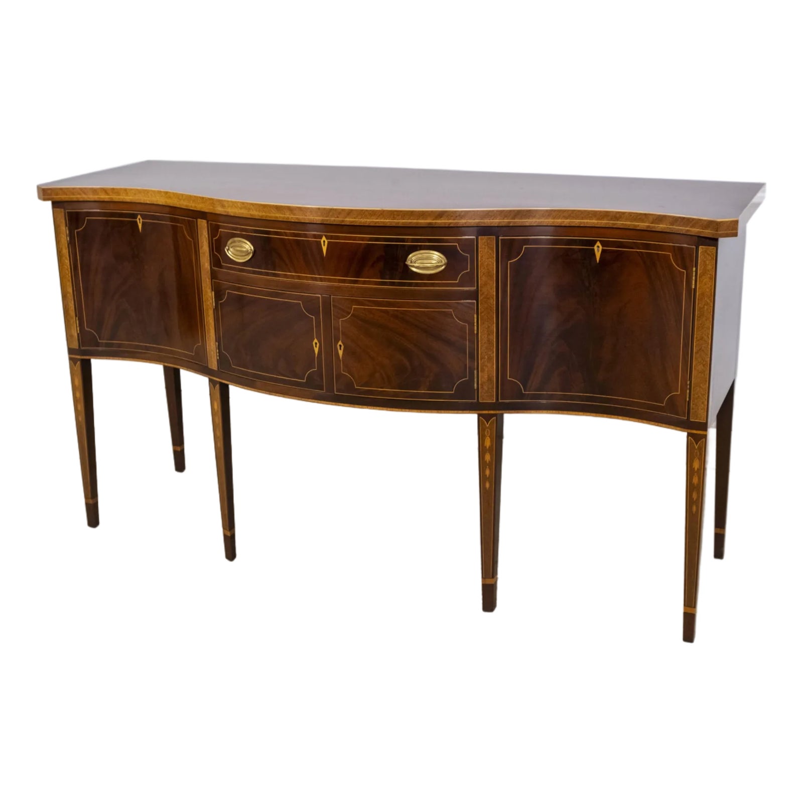 Bench Made Federal Inlaid Mahogany Sideboard | Chairish