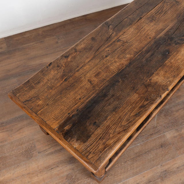 20th Century French Oak Coffee Table With Drawer For Sale - Image 4 of 12