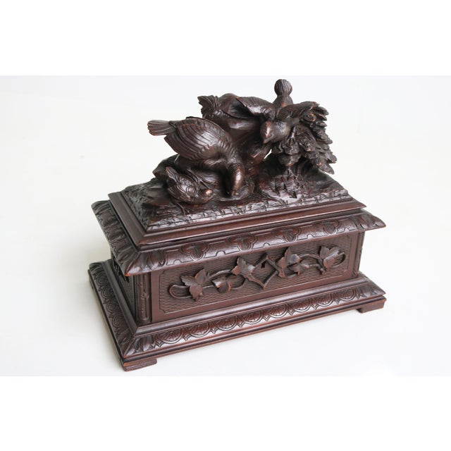 Antique 19th Century Swiss Black Forest Jelwery Box with Birds, 1880 For Sale - Image 10 of 10