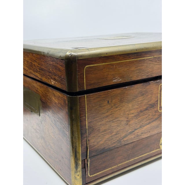 19th Century Rosewood Vanity Box w/Sterling Silver Accents Likely John Gough For Sale - Image 11 of 18