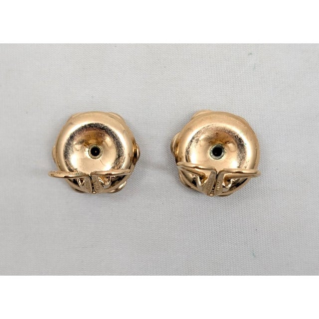 Vintage 1950s Signed Napier Goldtone & Faux-Topaz Clip Earrings- 2 Pieces For Sale In Philadelphia - Image 6 of 8