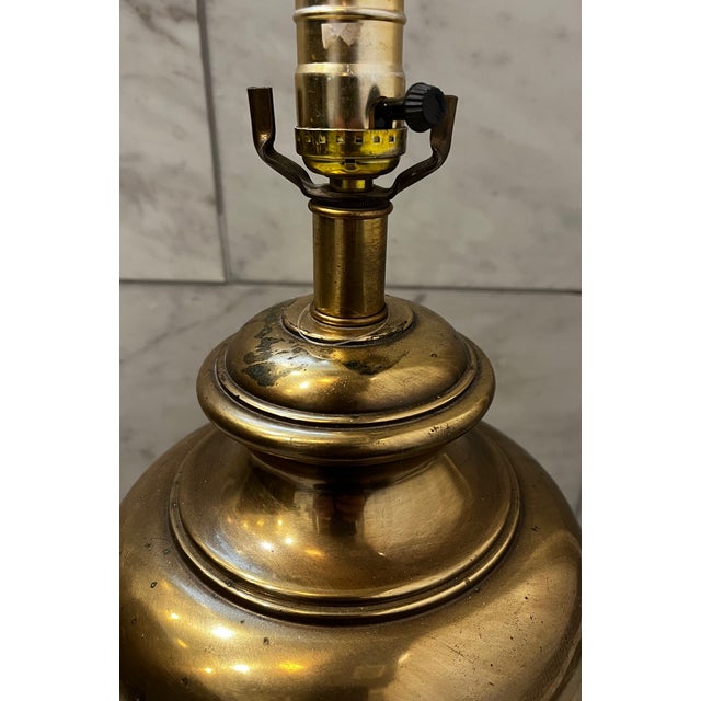 Mid 20th Century Mid Century Modern Brass Scallop Design Brass Table Lamp For Sale - Image 9 of 9