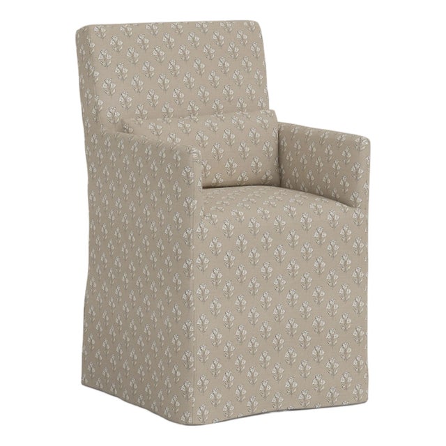 Slipcover for Stoffer Home x Cloth & Company for Lindy Slipcover Dining Armchair in Francie Floral Tan For Sale