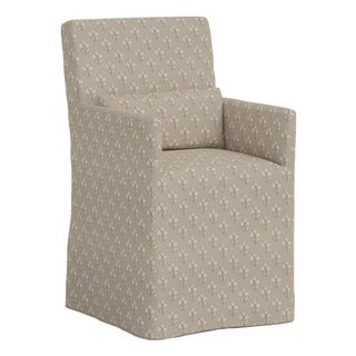 Stoffer Home x Cloth & Company Slipcover for Lindy Dining Armchair in Francie Floral Tan For Sale