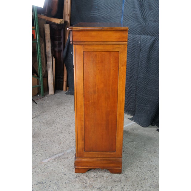 Vintage Lexington French Louis Philippe Style Cherry Finished Tallboy Dresser For Sale - Image 13 of 17