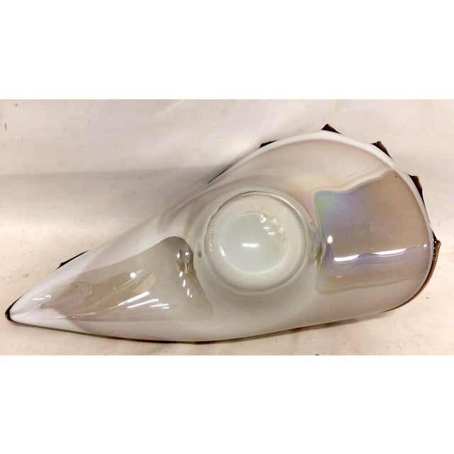 Cased Art Glass 17" Centerpiece Hand-Blown Nautical Conch Shell 3-Lb For Sale - Image 14 of 14