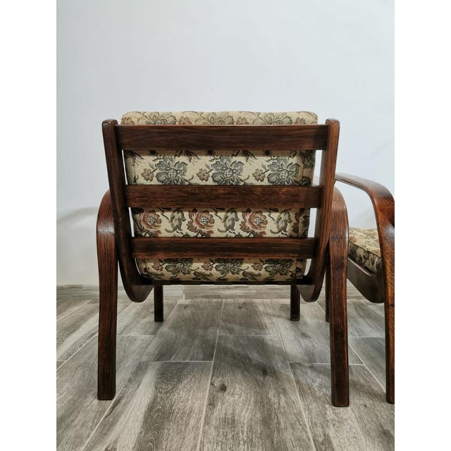 Textile Set of Armchairs by K. Kozelka & A. Kropacek, 1950s For Sale - Image 7 of 18