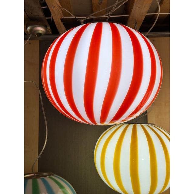 Chandelier Italian Murano Style Glass Swirlings Multicolors Pendant Sphere Chandelier Italian Murano Style Glass swirlings...