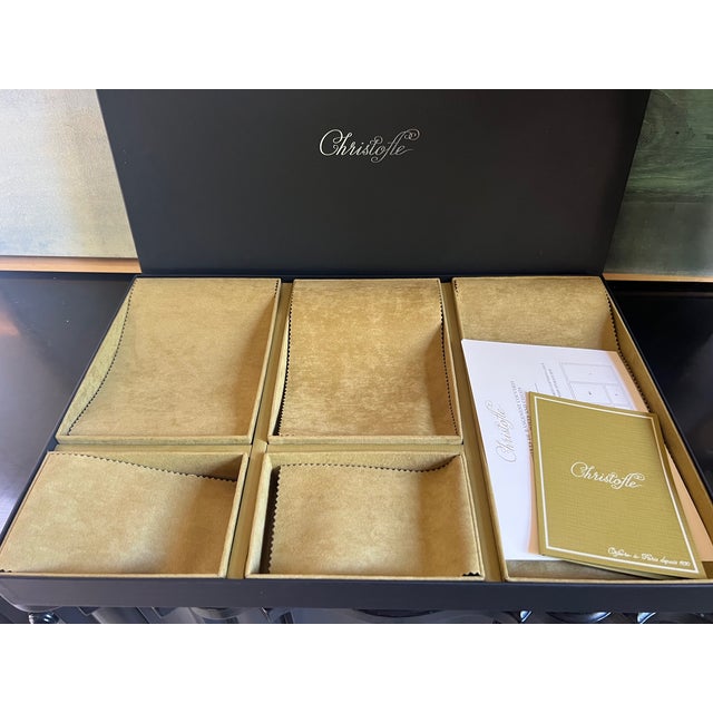 Christofle Christofle "Malmaison" Silver Plated Flatware in New Box, Set of 49 For Sale - Image 4 of 12