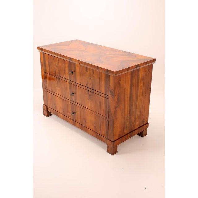 Biedermeier Chest of Drawers in Walnut, 1830 For Sale - Image 3 of 16