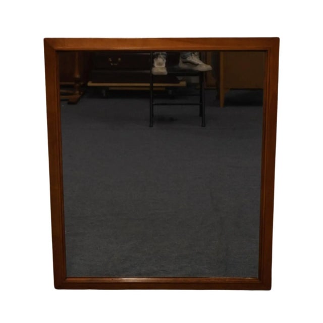 American Rway Furniture Solid Hard Rock Maple Colonial Early American 42x35" Dresser / Wall Mirror 13-5701 For Sale - Image 3 of 7