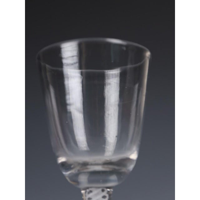18th Century Georgian Opaque Twist Wine Glass with Double-Series Stem, 1770 For Sale - Image 4 of 11