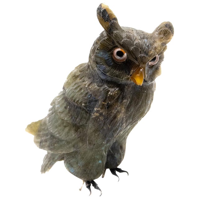 Vintage Hand Carved Stone Owl Figurine For Sale - Image 13 of 13