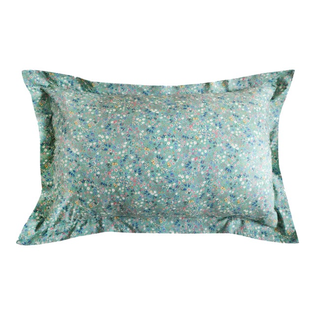 Oxford Pillowcase Made With Liberty Fabric Donna Leigh Green For Sale