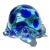 Blue Vintage Murano Salviati Glowing Light and Dark Blue Spots Italian Art Glass Abstract Turtle Figure Sculpture For Sale - Image 8 of 10