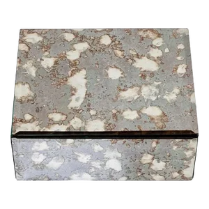 Mirrored Jewelry Box in Antique Grey and Bronze Glass, C. 1980's