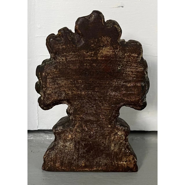 Mid 19th Century Antique 19th Century American Classical Solid Cast Iron Urn or Basket of Flowers Door Stop For Sale - Image 5 of 8