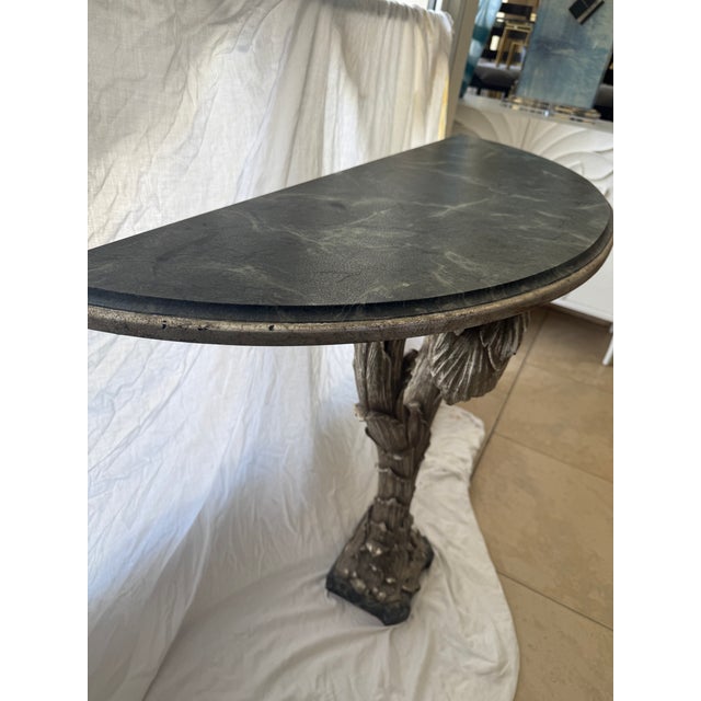 Mid 20th Century Mid Century Hollywood Regency Palm Console Table in Serge Roche Style For Sale - Image 5 of 15