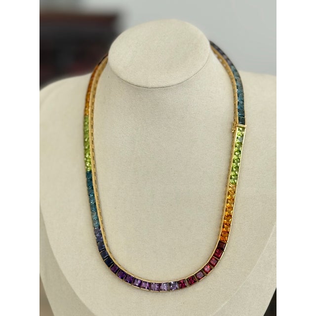 H. Stern 18k Gold Brazilian Rainbow Gemstone Necklace, 49.80 Carats, Circa 1990 For Sale - Image 17 of 18