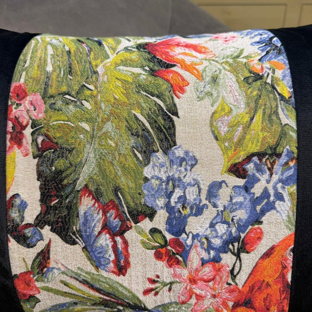 Handmade Black Velvet Lumbar Cushion Cover For Sale - Image 14 of 14