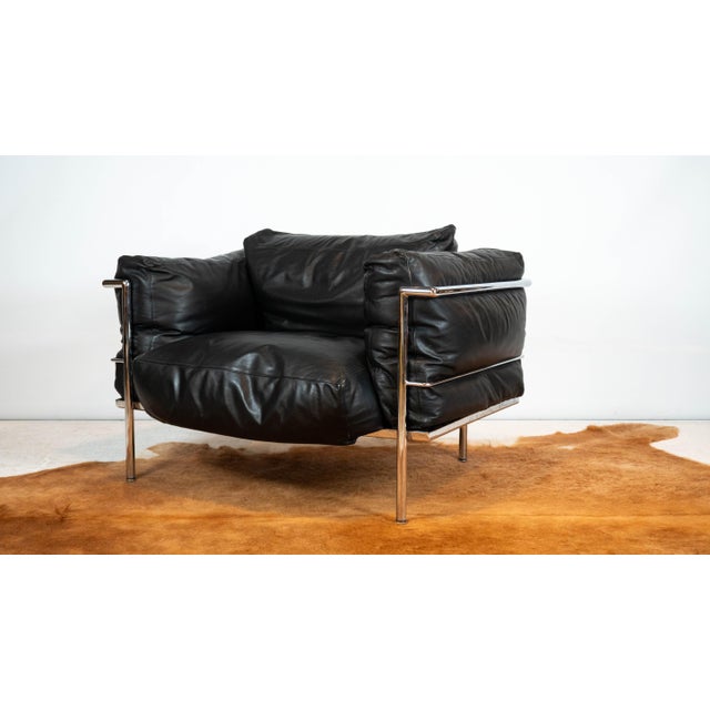 Mid-Century Modern 1980s Le Corbusier Attr. Lc3 Grand Modele Lounge Chair For Sale - Image 3 of 16