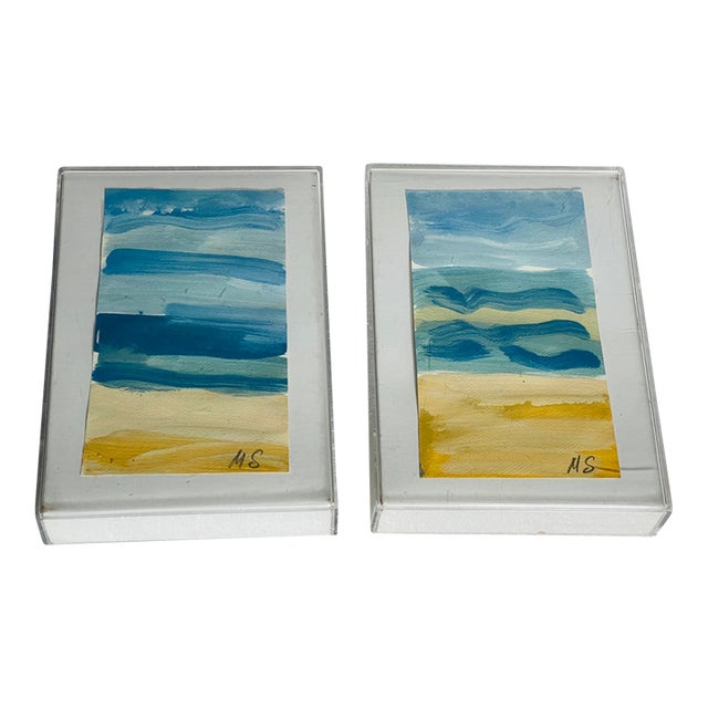 Abstract Dyptich Sunny Isles Beach in Acrylic Frame For Sale