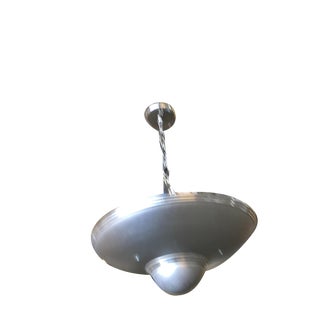 Aluminum Art Deco Saucer Ceiling Pendant Lamp For Sale