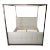 Modern Canopy Bed With Copper Finish and Chenille Fabric- Cal King For Sale