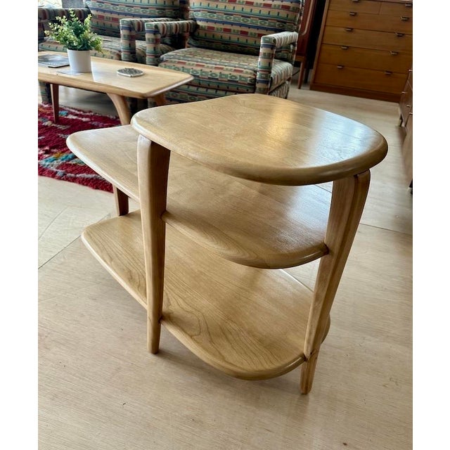 Wood Rare Heywood Wakefield Tiered Side Table Model M304 For Sale - Image 7 of 11