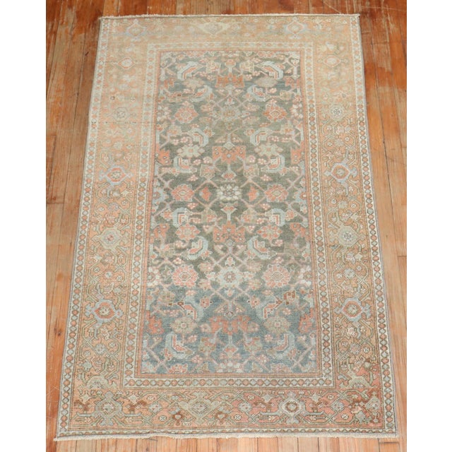 Rustic Zabihi Collection Persian Malayer Small Rug For Sale - Image 3 of 7