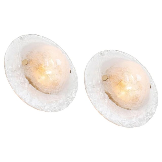 Glass Sconces Wall Lights attributed to Kalmar, Austria, 1960s, Set of 2 For Sale - Image 12 of 12