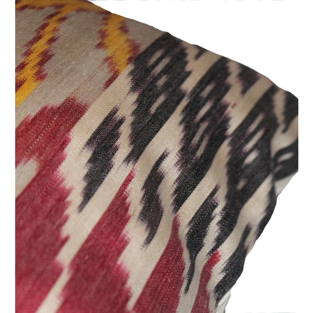 2020s Contemporary Silk Ikat Bohemian Throw Pillow For Sale - Image 5 of 6