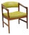 Vintage Ray Zimmerman for Dux Sculpted Walnut Green Vinyl Club Lounge Arm Chair For Sale