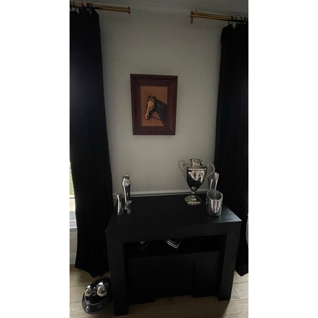 striking vintage three-dimensional brass horse head wall sculpture by Dodge Incorporated, Los Angeles. This beautifully...