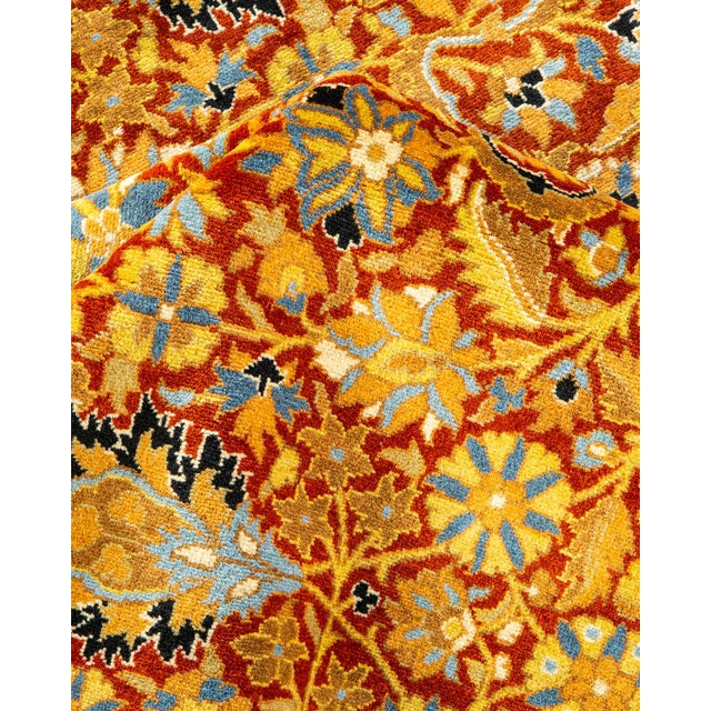Textile Mogul, One-of-a-Kind Hand-Knotted Area Rug in Orange, 6' 1" x 9' 4" For Sale - Image 7 of 8