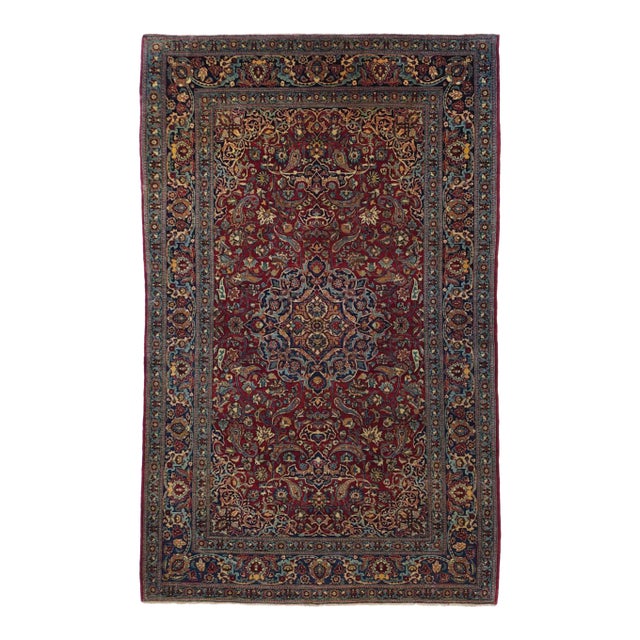 Antique Persian Isfahan Rug 4'4'' X 7'2'' For Sale