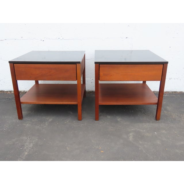 This magnificent Pair of Nightstands is made of wood, and laminated. The Nightstands were made by knoll and they are...
