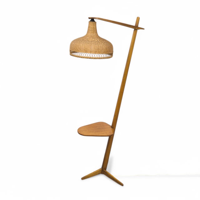 Mid-Century Wooden Floor Lamp by Krásná Jizba, 1950s For Sale - Image 13 of 13