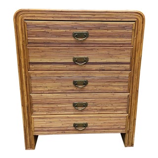 1970s Vintage Split Bamboo Chest of Drawers in the Style of Gabriella Crespi For Sale