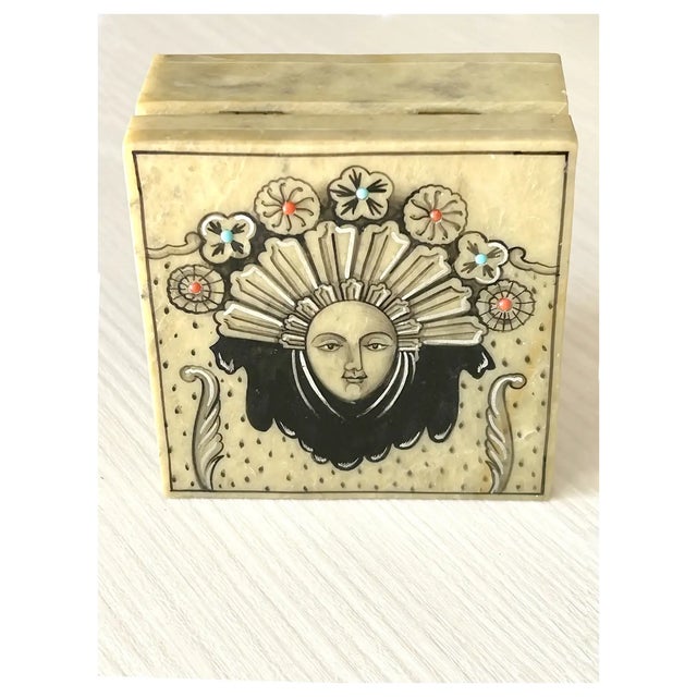Ooak, Sudha Style, Soapstone Box/Natural Turquoise, Coral For Sale In Los Angeles - Image 6 of 7