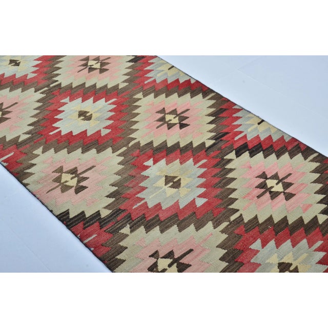 Textile 1960s Morocco Decor Oushak Vintage Kilim Runner For Sale - Image 7 of 11
