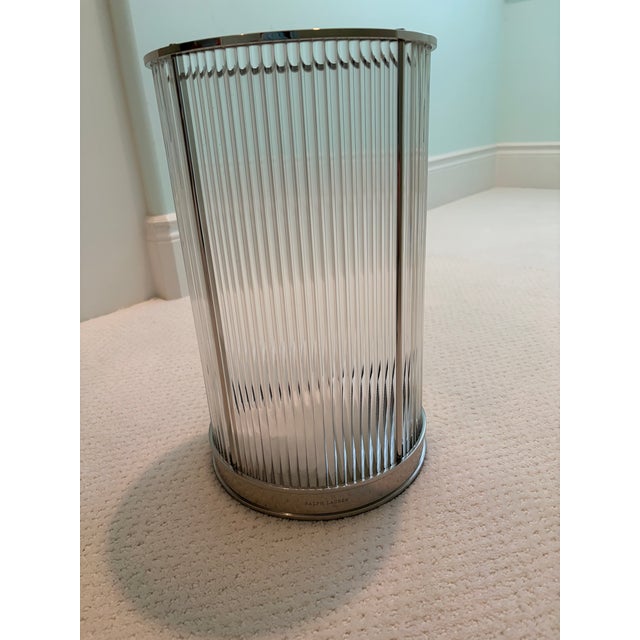 Transparent Ralph Lauren Home Allen Hurricane Medium Nickel $795 New in Box For Sale - Image 8 of 8