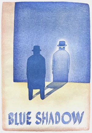 1980 Jean Michel Folon Blue Shadow Poster