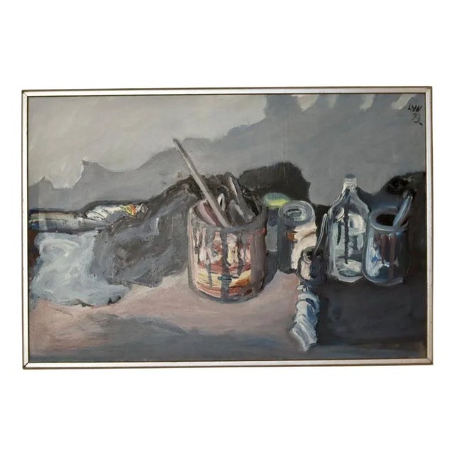 Nilsson, Still Life with Paint Pots, 1950s, Oil For Sale - Image 11 of 11