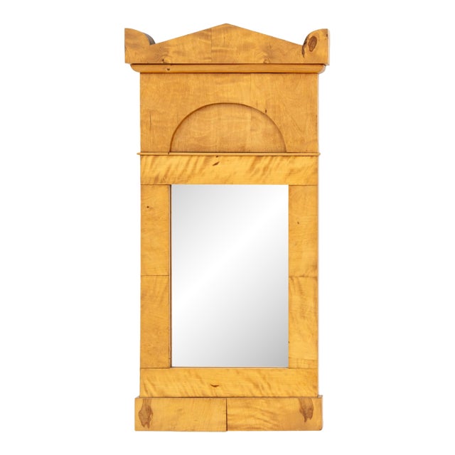 Biedermeier Style Maple Wall Mirror For Sale