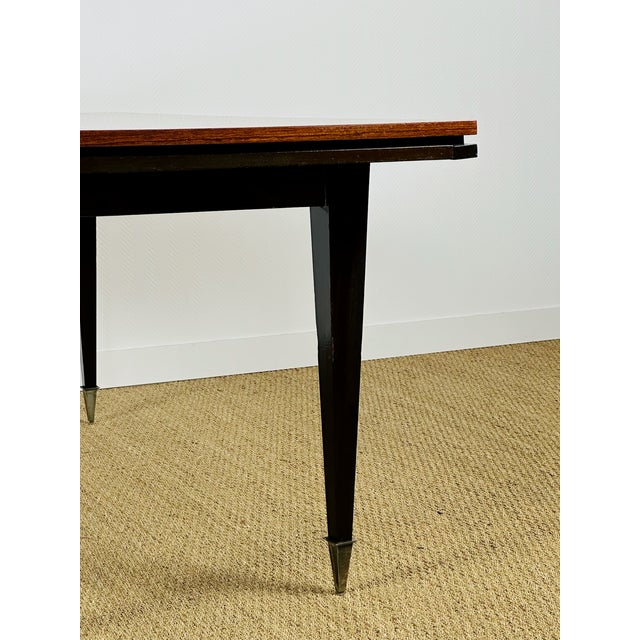 Art Deco Varnished Chevron Marquetry Dining Table with Extensions, 1940s For Sale - Image 15 of 18