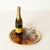 Brown Round Gilt Brass, Leaves and Acrylic Glass Tray from Montagnani Firenze, Italy, 1970s For Sale - Image 8 of 11