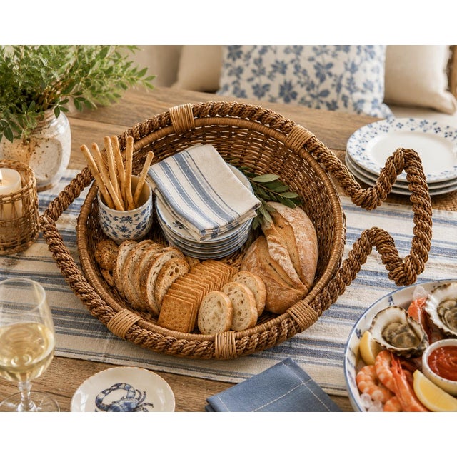 Vintage Woven Wicker Rattan Fish-Shaped Decorative Basket Tray For Sale - Image 14 of 14